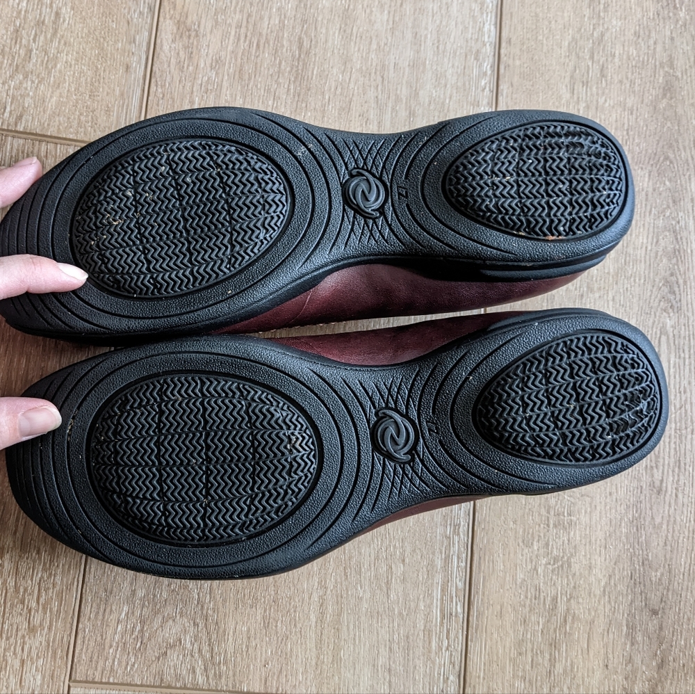 Aura Z7 Leather Shoes Burgundy Ballet shoes women's Size 9.5 - Picture 7 of 13